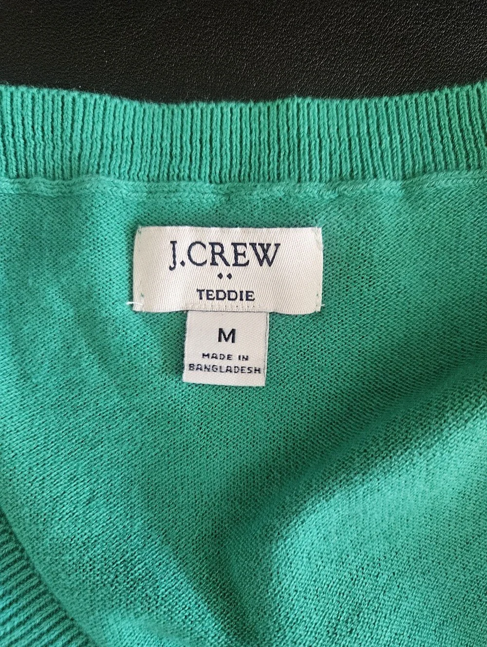 J. Crew Teddie Women's Kelly Green Cotton- Knit Lightweight Crewneck Sweater M